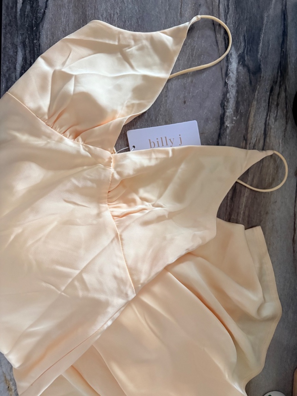 Billy J Ziah Pastel Yellow Satin Maxi Dress - Picture 14 of 16